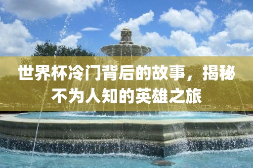 世界杯冷门背后的故事,揭秘不为人知的英雄之旅广州熙林手袋有限公司
