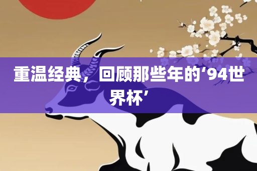 重温经典，回顾那些年的‘94世界杯’