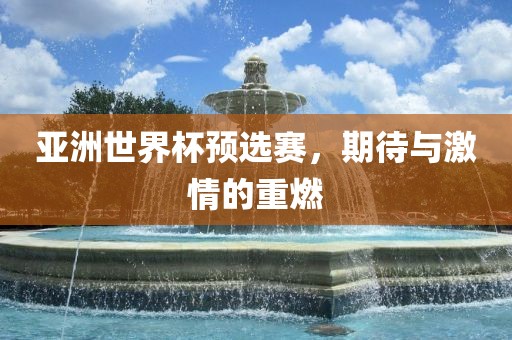 亚洲世界杯预选赛,期待与激情的重燃广州熙林手袋有限公司