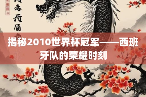 揭秘2010世界杯冠军——西班牙队的荣耀时刻