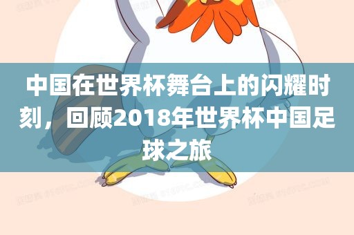 中国在世界杯舞台上的闪耀时刻,回顾2018年世界杯中国足球之旅