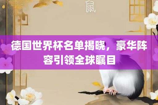 德国世界杯名单揭晓,豪华阵容引领全球瞩目