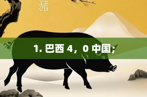 1. 巴西 4,0 中国;广州熙林手袋有限公司