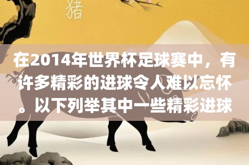 在2014年世界杯足球赛中,有许多精彩的进球令人难以忘怀。以下列举其中一些精彩进球广州熙林手袋有限公司