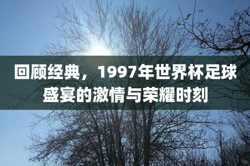 回顾经典,1997年世界杯足球盛宴的激情与荣耀时刻