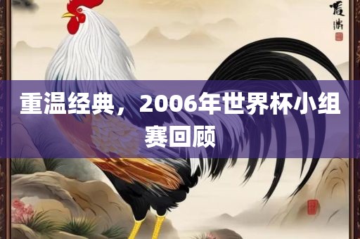 重温经典,2006年世界杯小组赛广州熙林手袋有限公司回顾