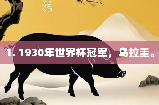 1. 1930年世界杯冠军,乌拉圭。