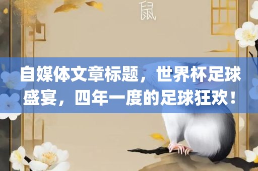 自媒体文章标题,世界杯足球盛宴,四年一度的足球狂欢!广州熙林手袋有限公司