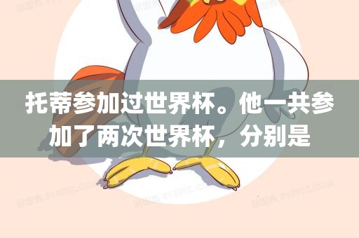 托蒂参加过世界杯。他一共参加了两次世界杯,分别是