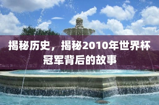 揭秘历史,揭秘2010年世界杯冠军背后的故事