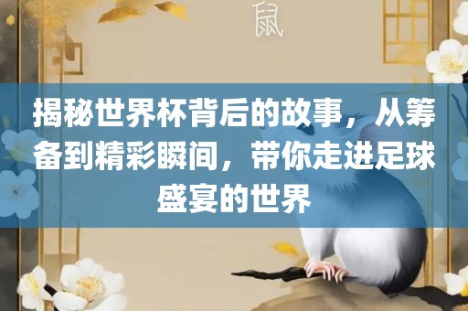 揭秘世界杯背后的故事,从筹备到精彩瞬间,带你走进足球盛宴的世界广州熙林手袋有限公司