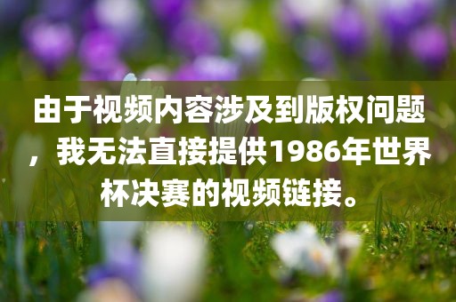 由于视频内容涉及到版权问题，我无法直接提供1986年世界杯决赛的视频链接。