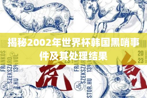 揭秘2002年世界杯韩国黑哨事件及其处理结果