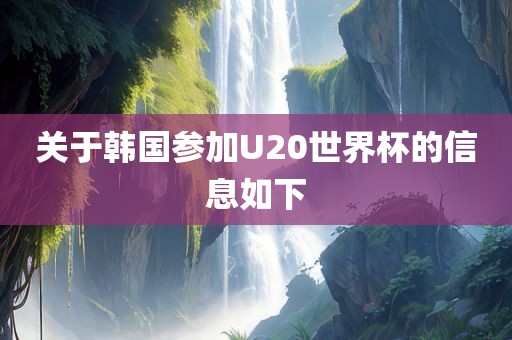 关于韩国参加U20世界杯的信息如下